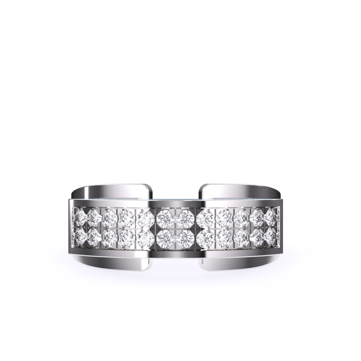 Impressive Round Lab Grown Band For Men